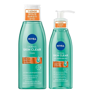 NIVEA Derma Skin Clear: Acne Face Wash & Pore Minimizing Toner Set | Deep Cleansing, Blemish Control, Dermatological Skincare - Glamourous Grace