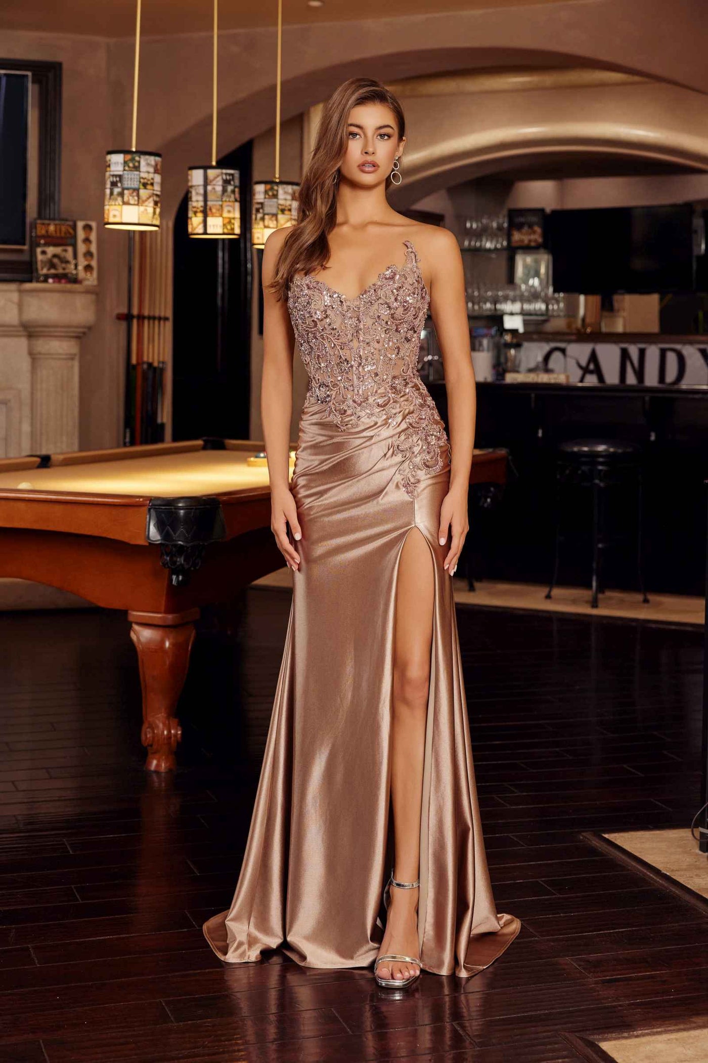Nox Anabel E1889 Strapless Sweetheart Applique Prom Gown - Glamourous Grace
