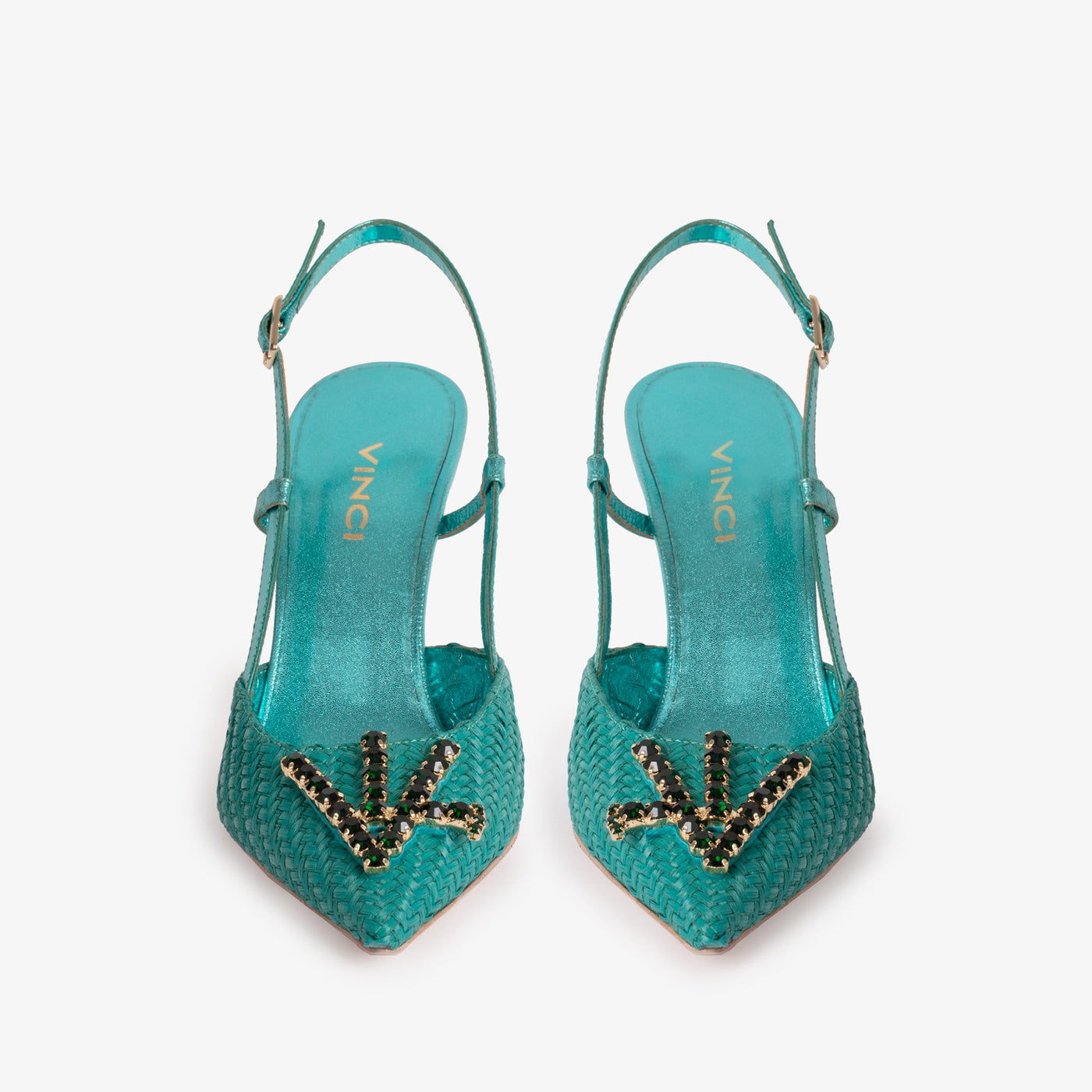 The Luna Turquoise Leather Slingback Women Sandal - Glamourous Grace