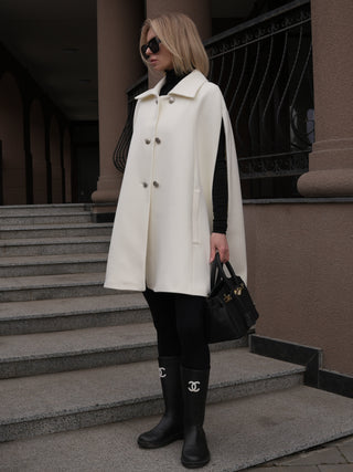 Paris Cashmere Bland Cape in Ivory