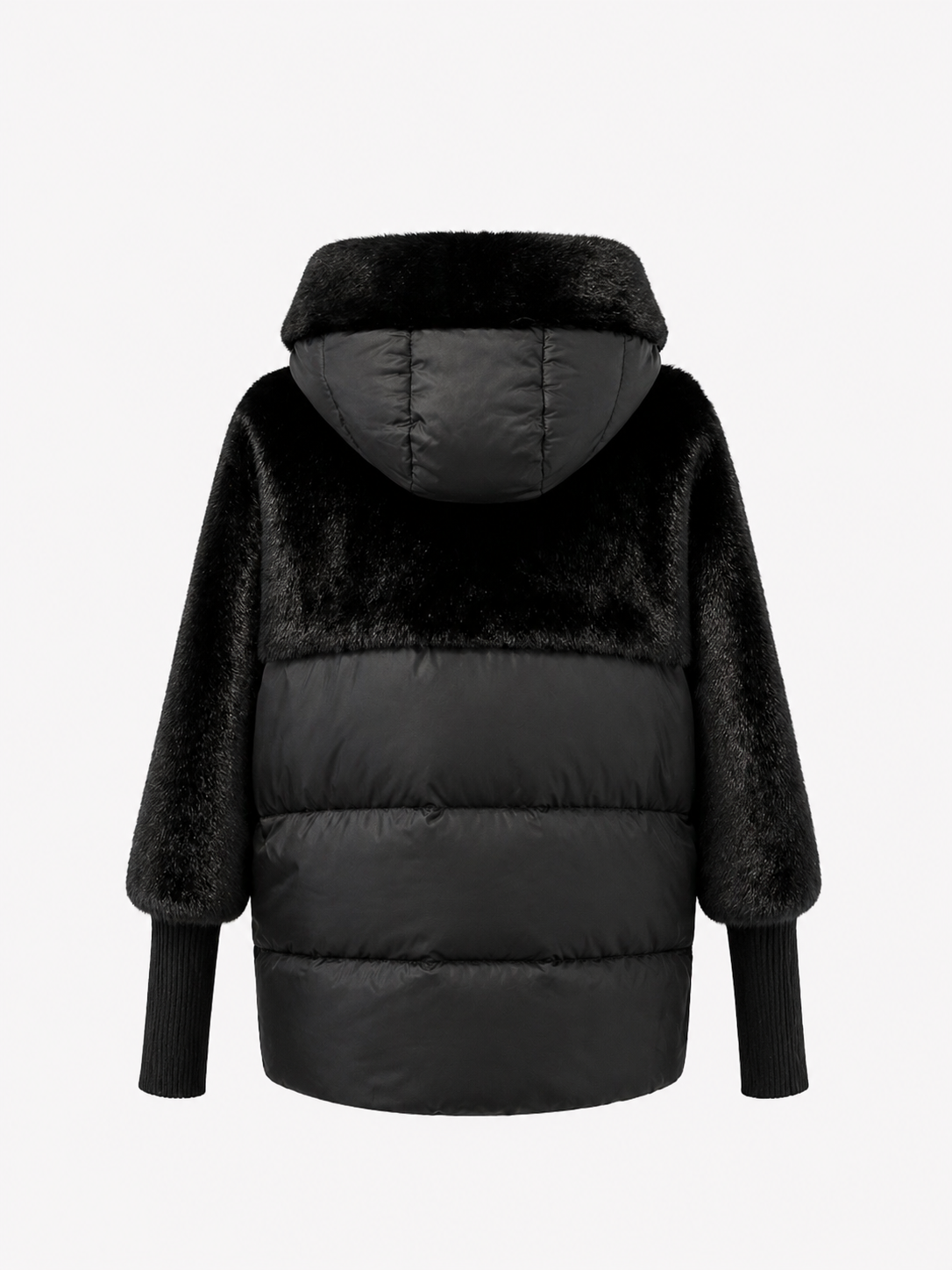 Claire Eco-Fur Bio-Down Fill Jacket in Black