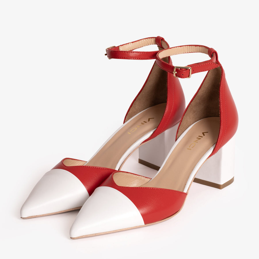 The Noella Red Leather Women Sandal - Glamourous Grace
