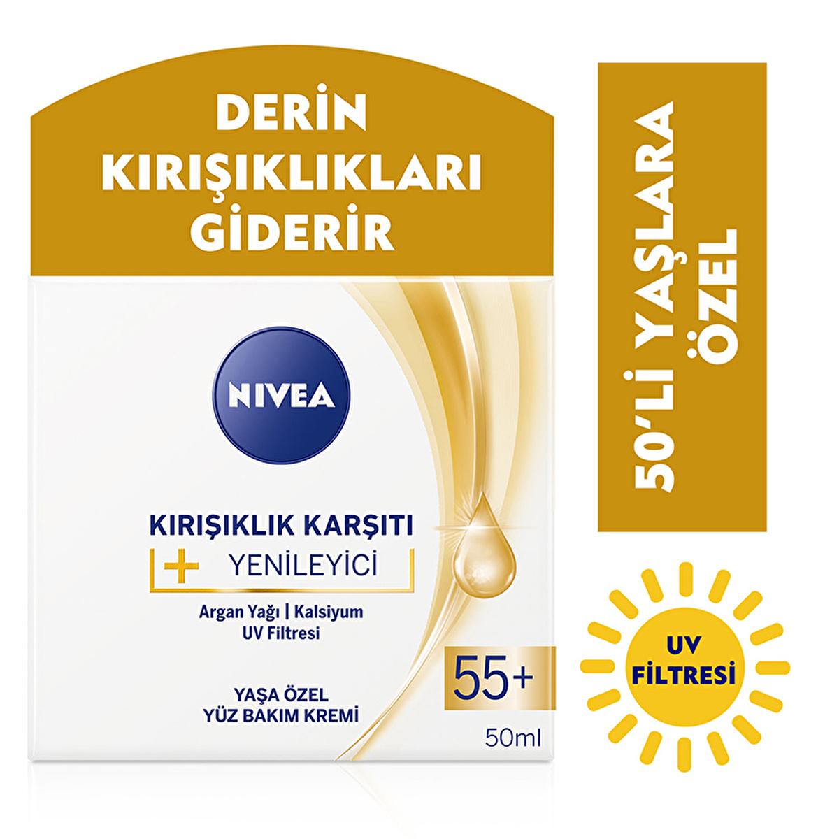 Nivea Anti-Wrinkle Face Cream for Mature Skin 55+ - Deep Moisturization & UV Protection - Glamourous Grace