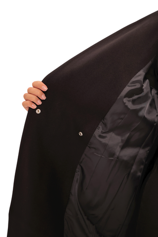 Opera Midi Cashmere Blend Overcoat in Black