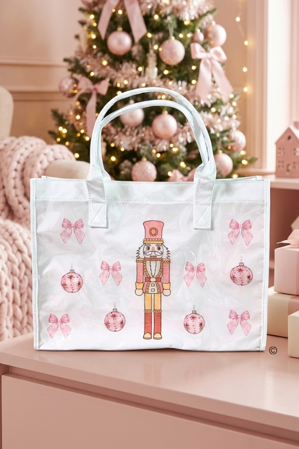 SC - ETA 9/30-10/14 Plum Adorable Nutcracker Vinyl Tote Bag - Glamourous Grace