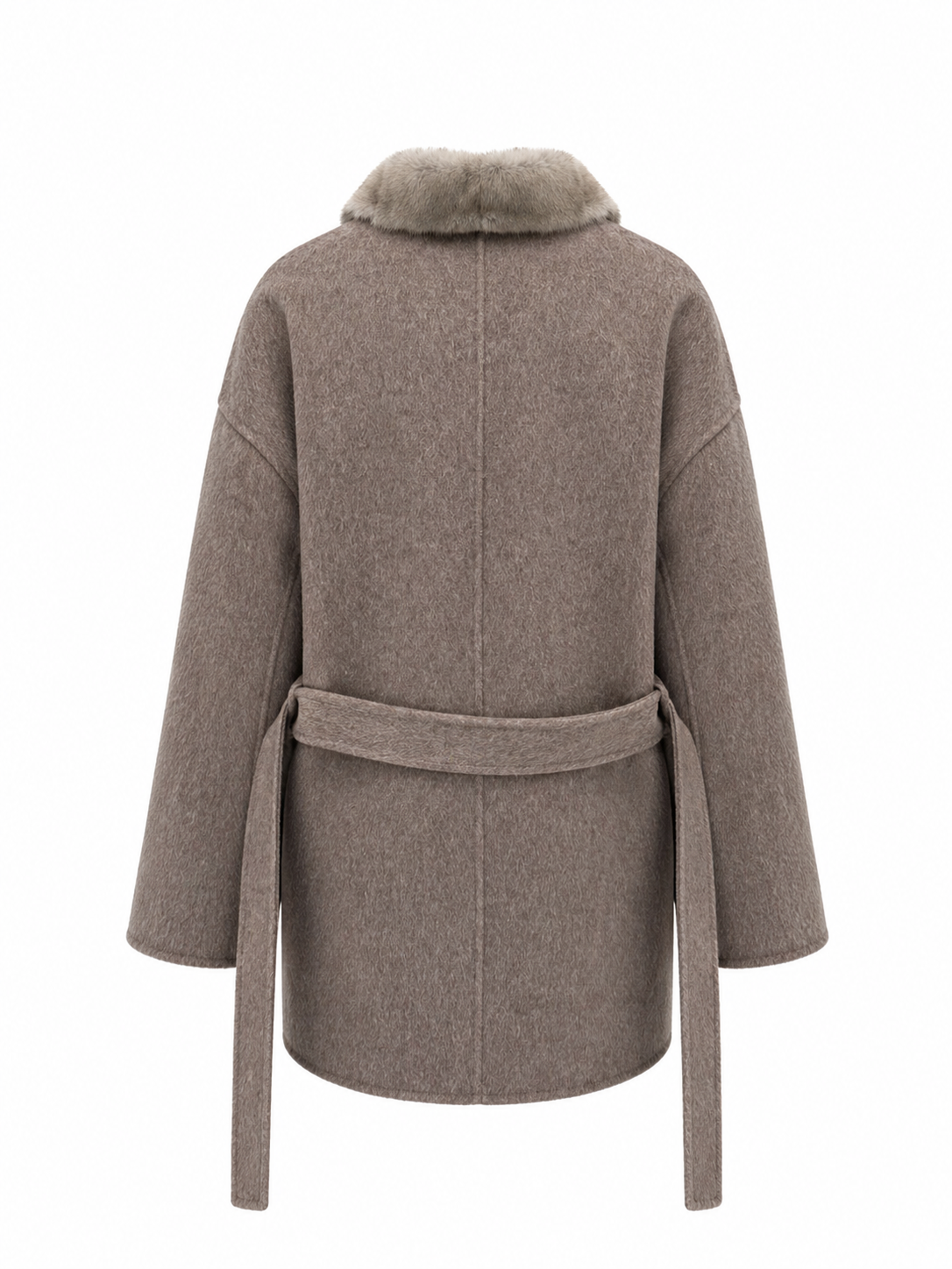 Reversible Genuine Mink Fur Virgin Wool Coat