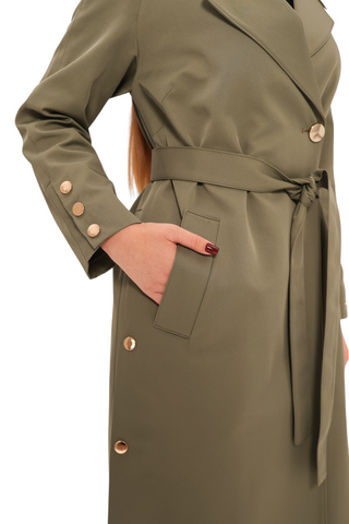 Jackie Trench Coat in Olive