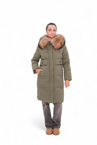 Genuine Fur Trim Bio-Down Fill Coat
