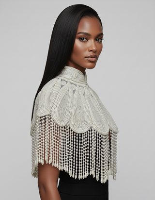 Pearl Halo Cape - Glamourous Grace