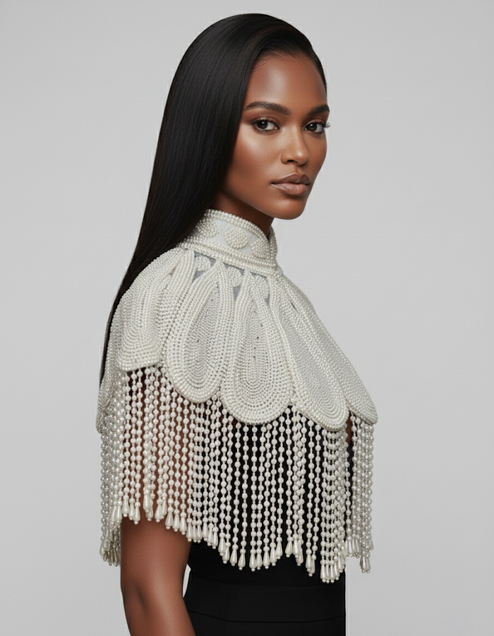 Pearl Halo Cape - Glamourous Grace