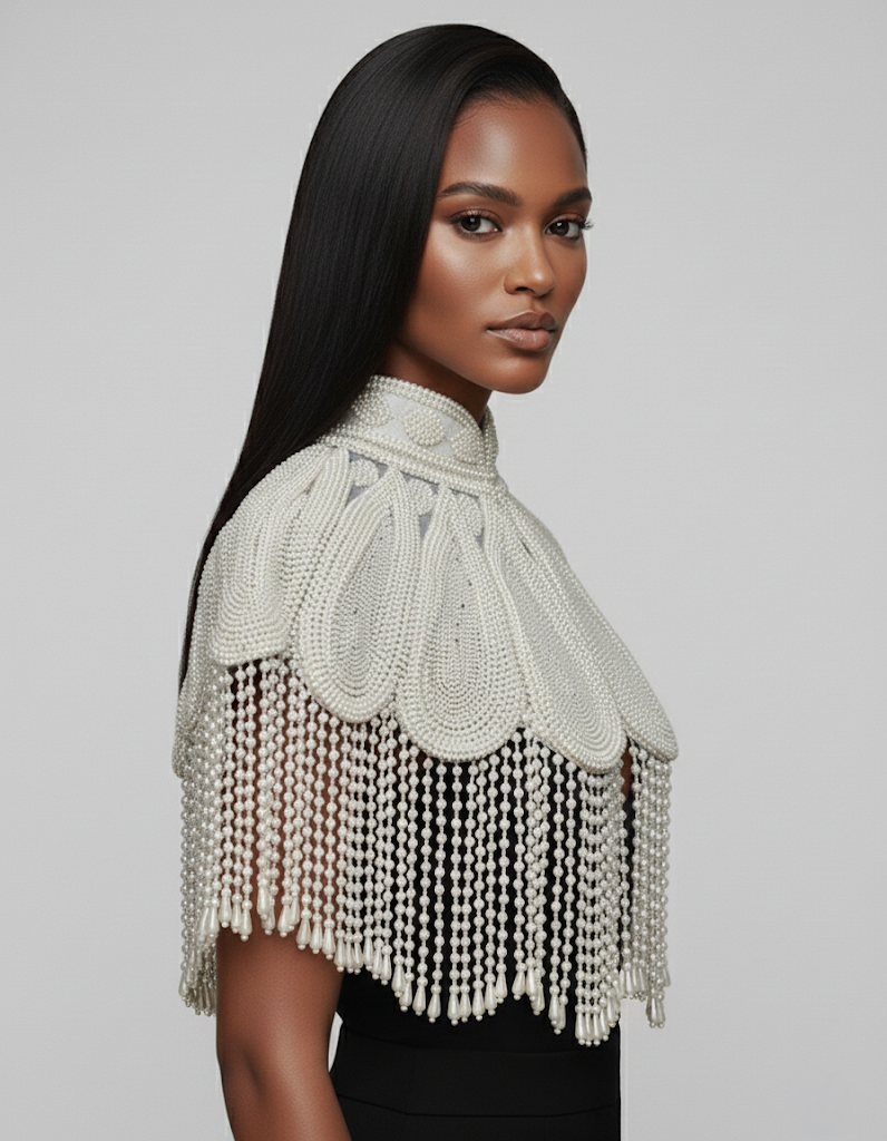 Pearl Halo Cape - Glamourous Grace