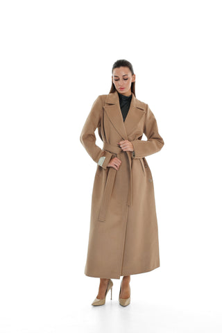 Aria Cashmere Blend Coat in Camel