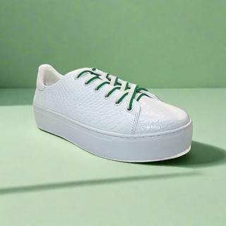 Michaela V Amare Women's White Italian Leather Sneakers