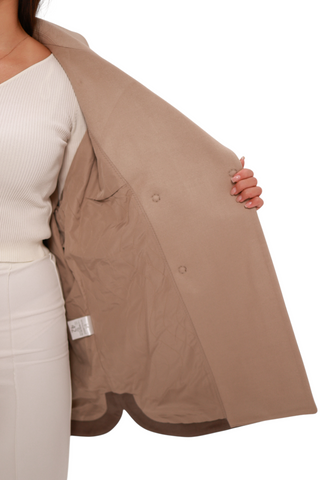Sandro Cashmere Blend Overcoat in Latte