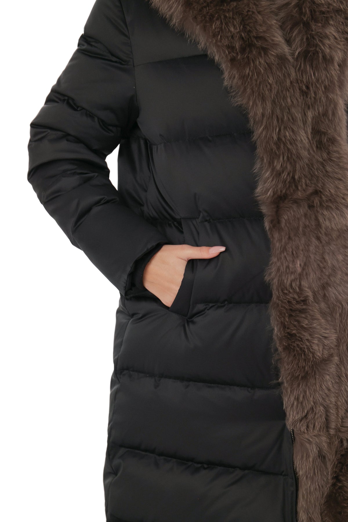 Genuine Polar Fox Fur Down Fill Parka