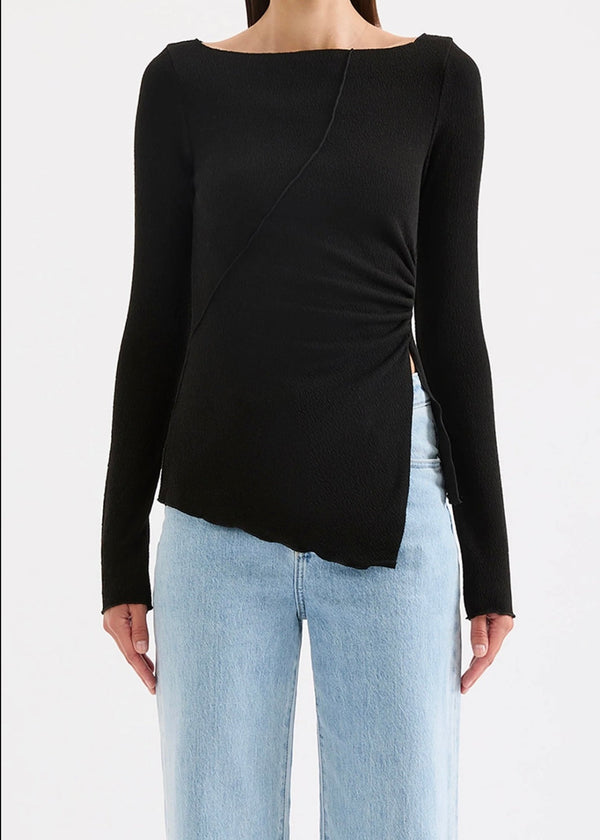 Cora Long Sleeve Top | Black - Glamourous Grace
