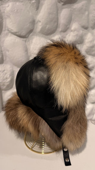 Genuine Raccoon Leather Hat Unisex