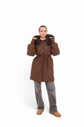 Genuine Fur Trim Down Fill Coat