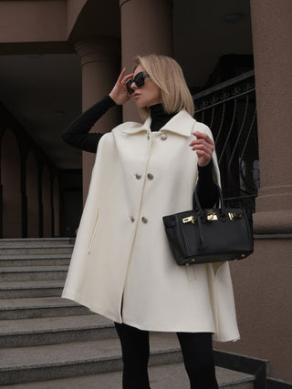 Paris Cashmere Bland Cape in Ivory