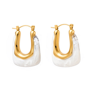 Cha-Cha Resin Hoop Earrings - WATERPROOF