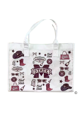 SC - ETA 8/24-9/7 Hail State Vinyl Tote Bag - Glamourous Grace
