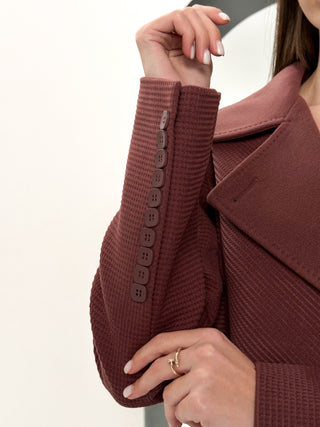 Lyndale Cashmere Wool Blend Coat in Sangria