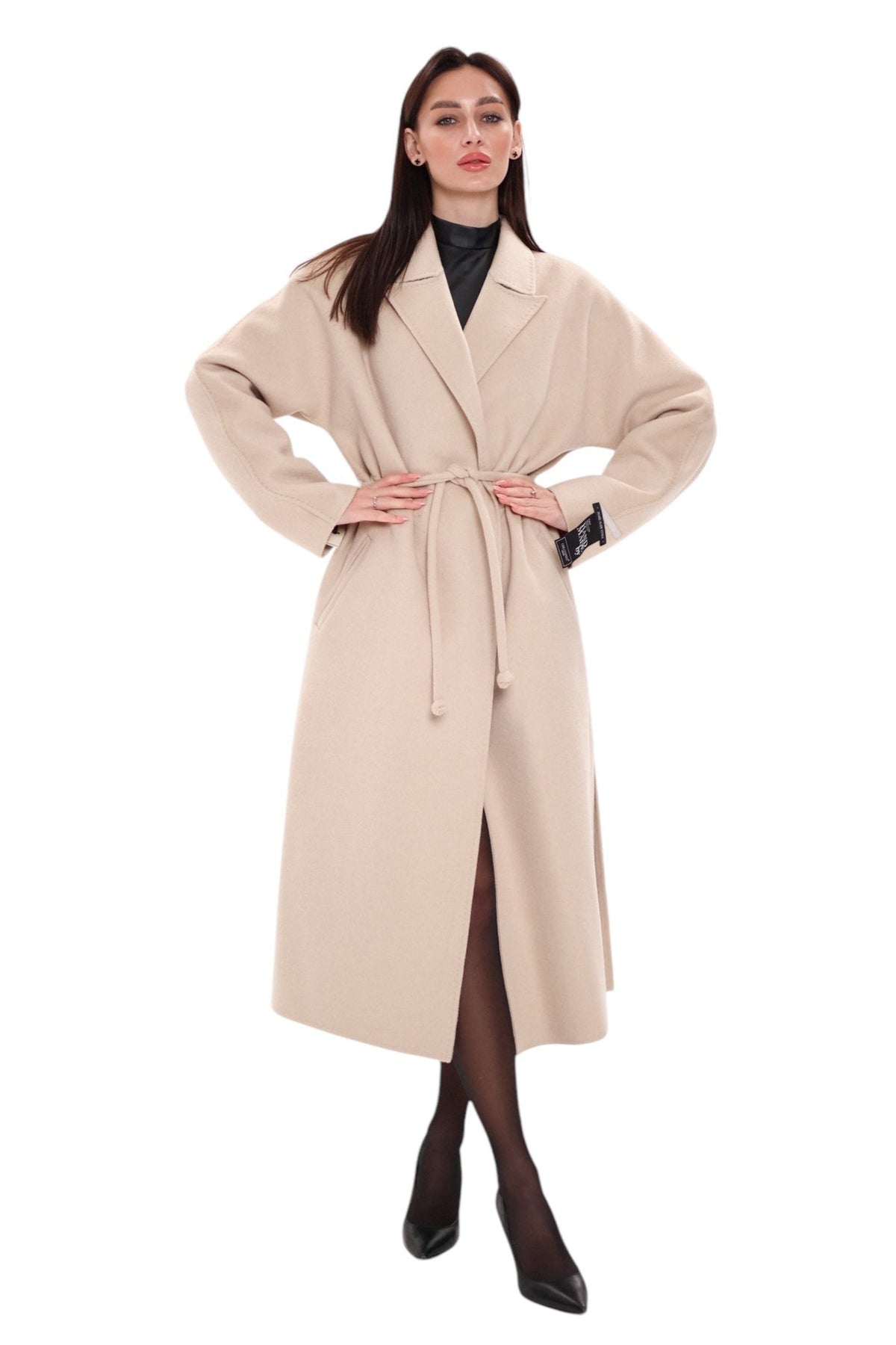 Margaret Premium Lana Wool Cashmere Coat in Royal Creme