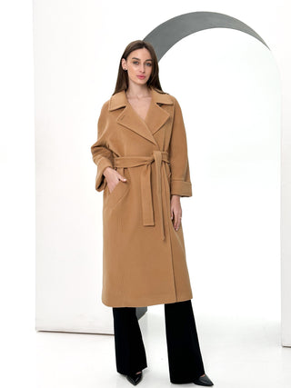 Monique Tailored Cashmere Wool Blend Coat in Bluff