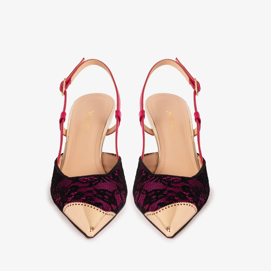 The Bali Fuchsia Leather Slingback Women Sandal - Glamourous Grace
