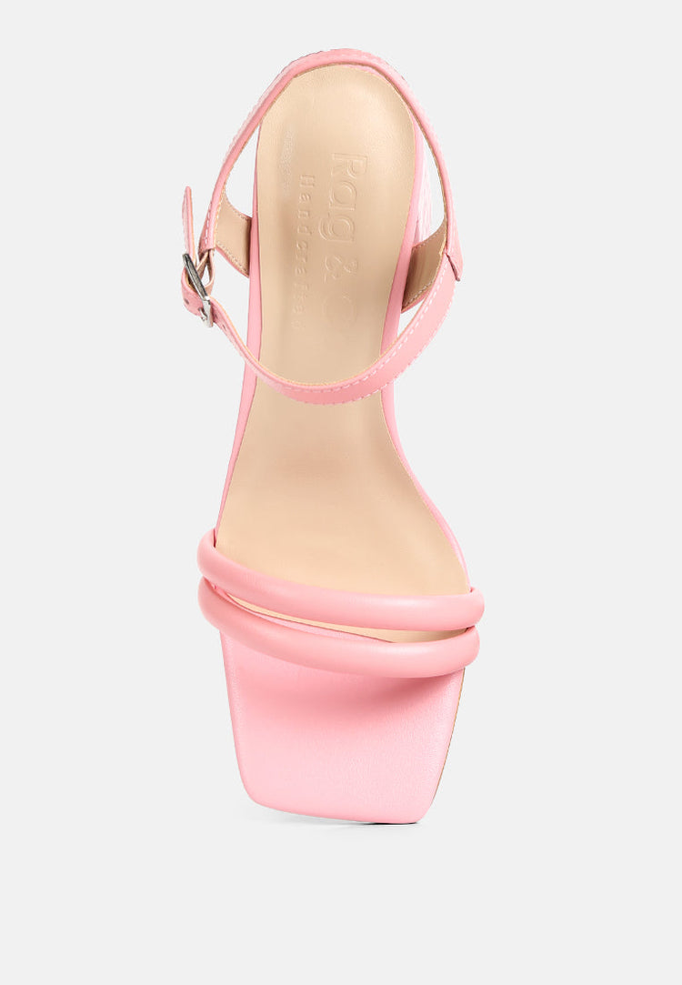 Edyta Ankle Strap Block Heel Sandals