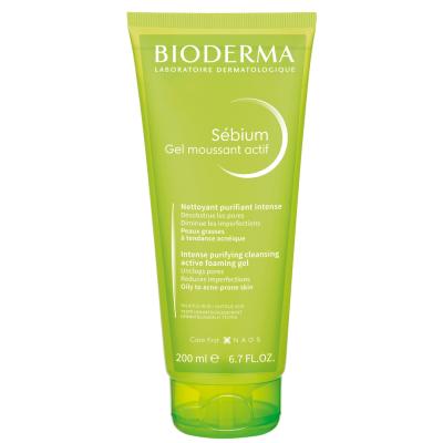 Bioderma Sebium Foaming Gel Active: Oil Control & Acne Defense - Gentle, Hypoallergenic Face Wash for Oily & Acne-Prone Skin (6.76 fl oz) - Glamourous Grace