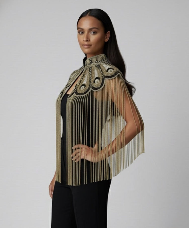 Gilded Fleur Cape - Glamourous Grace