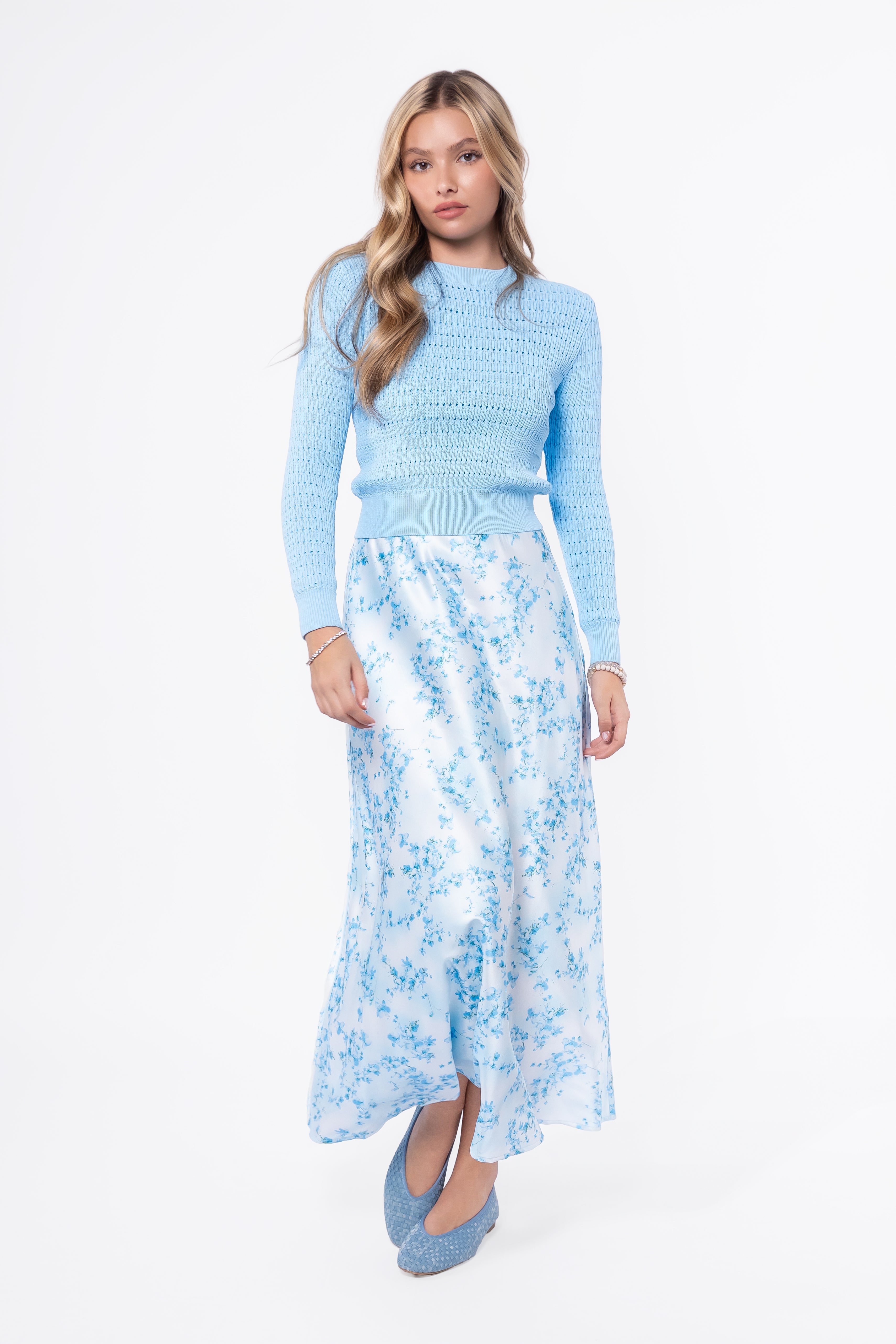 Lisa Skirt (Blue Flower) - Glamourous Grace