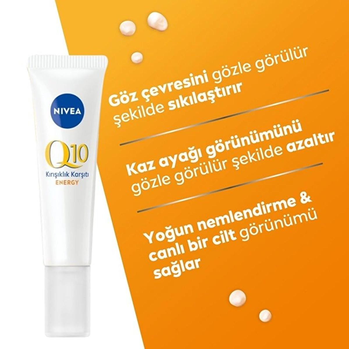 Nivea Q10 Energy Vitamin C Eye Cream: Revitalize, Firm & Reduce Dark Circles - Anti-Wrinkle, For Sensitive Skin - Glamourous Grace