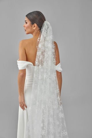 Winter Inspired Cathedral Wedding Veil - Glamourous Grace