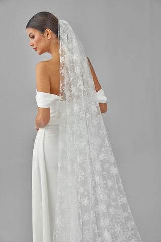Winter Inspired Cathedral Wedding Veil - Glamourous Grace