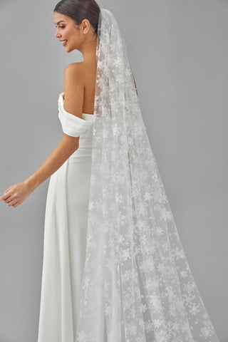 Winter Inspired Cathedral Wedding Veil - Glamourous Grace