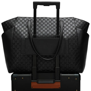 Compass 32L Vegan Leather Monogram Weekender Tote Bag