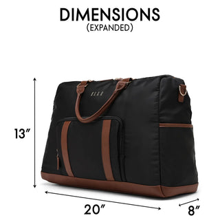 Luxe Journey 30L Twill and Vegan Leather Weekender Duffel Bag