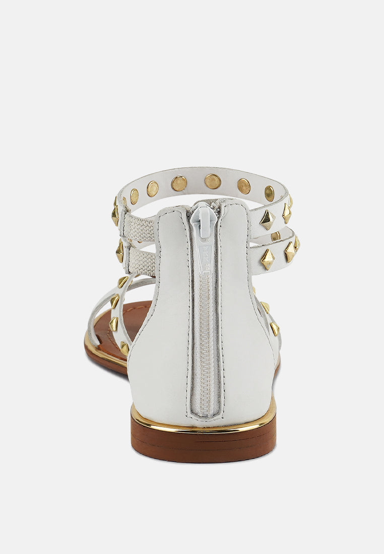 Emmeth Studs Embellished Flat Sandals - Glamourous Grace