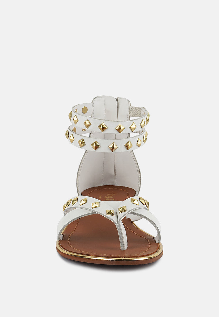 Emmeth Studs Embellished Flat Sandals - Glamourous Grace