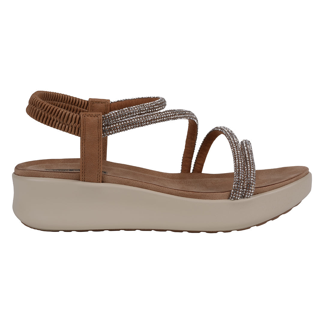 Women's Emory Gold Embellished Wedge Sandals - Glamourous Grace