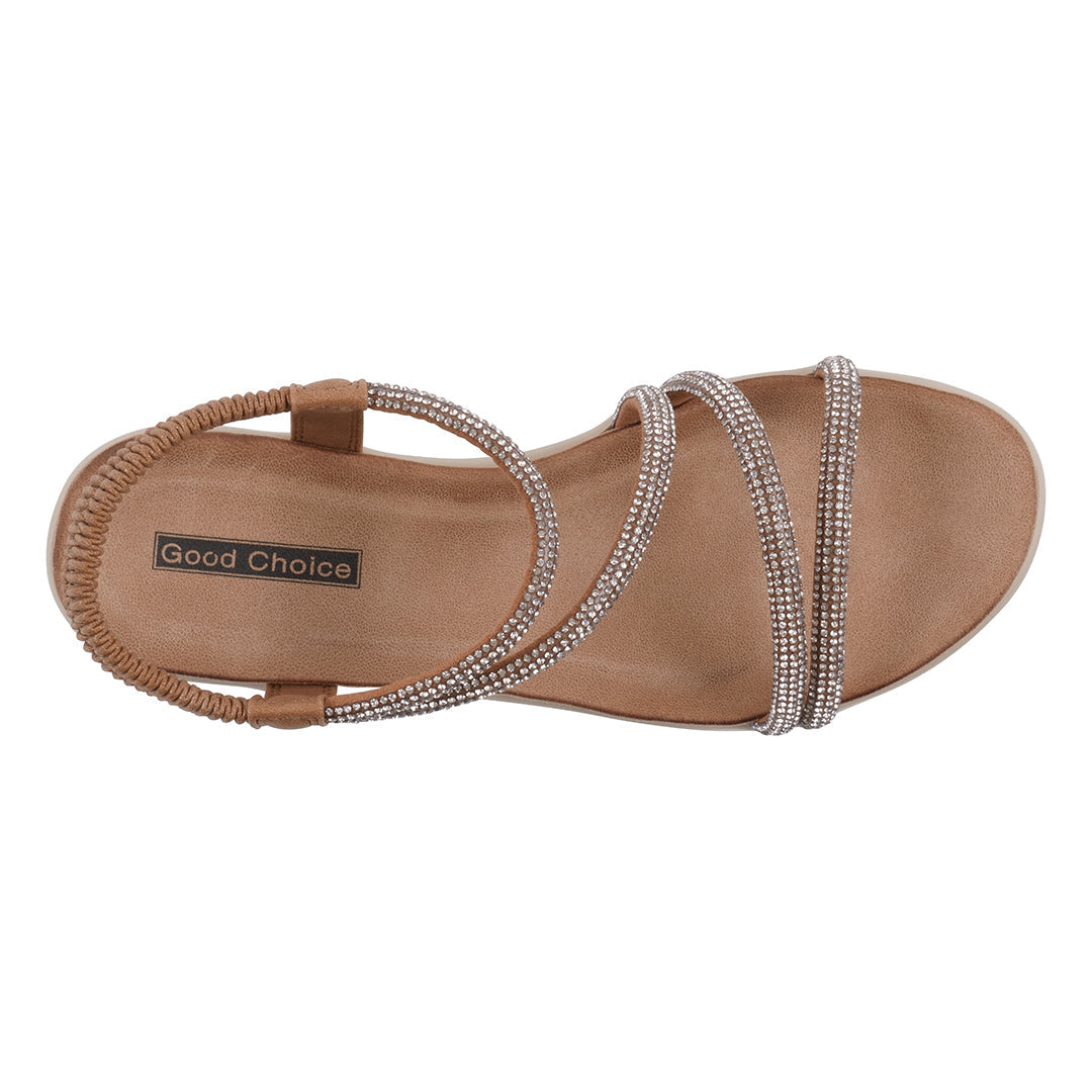 Women's Emory Gold Embellished Wedge Sandals - Glamourous Grace