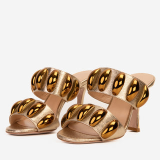 The Eclipse Gold Leather Women Sandal - Glamourous Grace