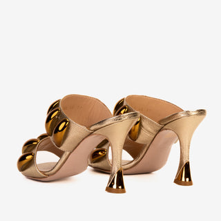 The Eclipse Gold Leather Women Sandal - Glamourous Grace