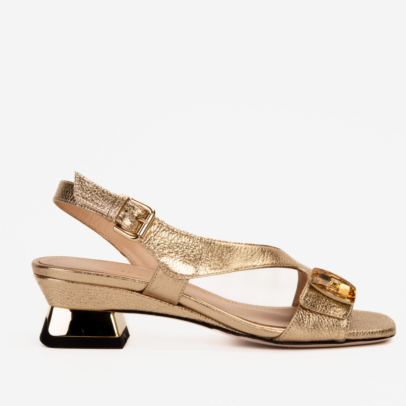 The Iconic Gold Leather Women Sandal - Glamourous Grace