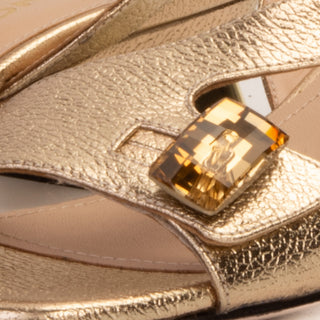 The Iconic Gold Leather Women Sandal - Glamourous Grace