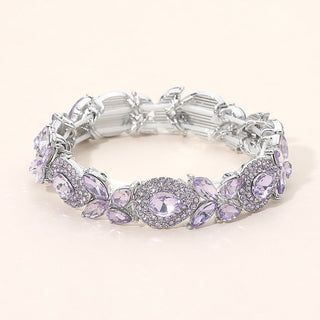 Marquise Teardrop Stone Cluster Beaded Stretch Bracelet
