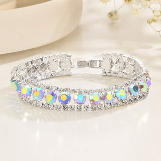 Round Crystal Rhinestone Evening Bracelet