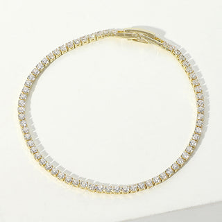 Round CZ Stone Tennis Chain Evening Bracelet
